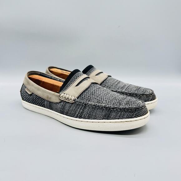 Cole Haan Shoes Mens 10.5 Gray Suede Knit Penny Loafers Slip On Casual Comfort main image 10
